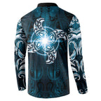 New Zealand Matariki Waita Button Sweatshirt Maori Moko Dark Blue Galaxy