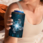 New Zealand Matariki Waita 4 in 1 Can Cooler Tumbler Maori Moko Dark Blue Galaxy