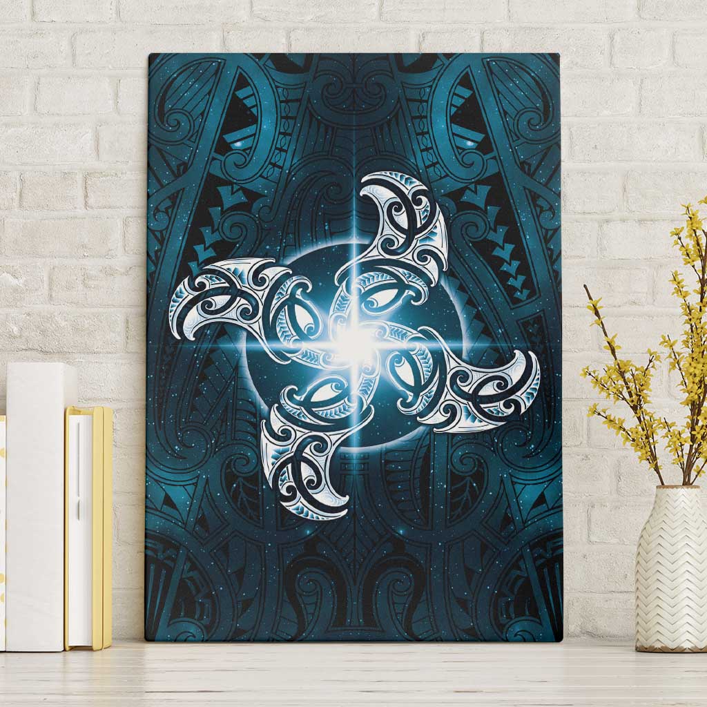 New Zealand Matariki Waita Canvas Wall Art Maori Moko Dark Blue Galaxy