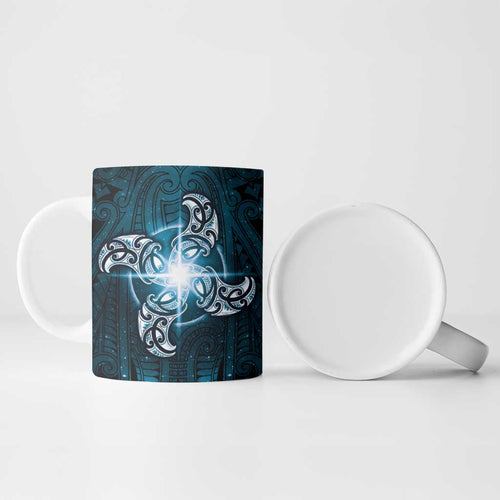 New Zealand Matariki Waita Ceramic Mug Maori Moko Dark Blue Galaxy