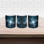New Zealand Matariki Waita Ceramic Mug Maori Moko Dark Blue Galaxy
