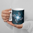 New Zealand Matariki Waita Ceramic Mug Maori Moko Dark Blue Galaxy