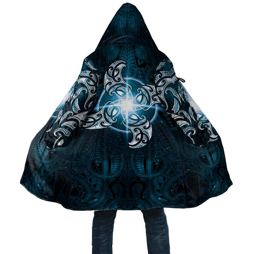 New Zealand Matariki Waita Cloak Maori Moko Dark Blue Galaxy
