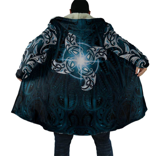 New Zealand Matariki Waita Cloak Maori Moko Dark Blue Galaxy