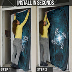 New Zealand Matariki Waita Door Cover Maori Moko Dark Blue Galaxy