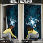 New Zealand Matariki Waita Door Cover Maori Moko Dark Blue Galaxy