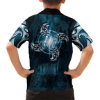 New Zealand Matariki Waita Family Matching Mermaid Dress and Hawaiian Shirt Maori Moko Dark Blue Galaxy