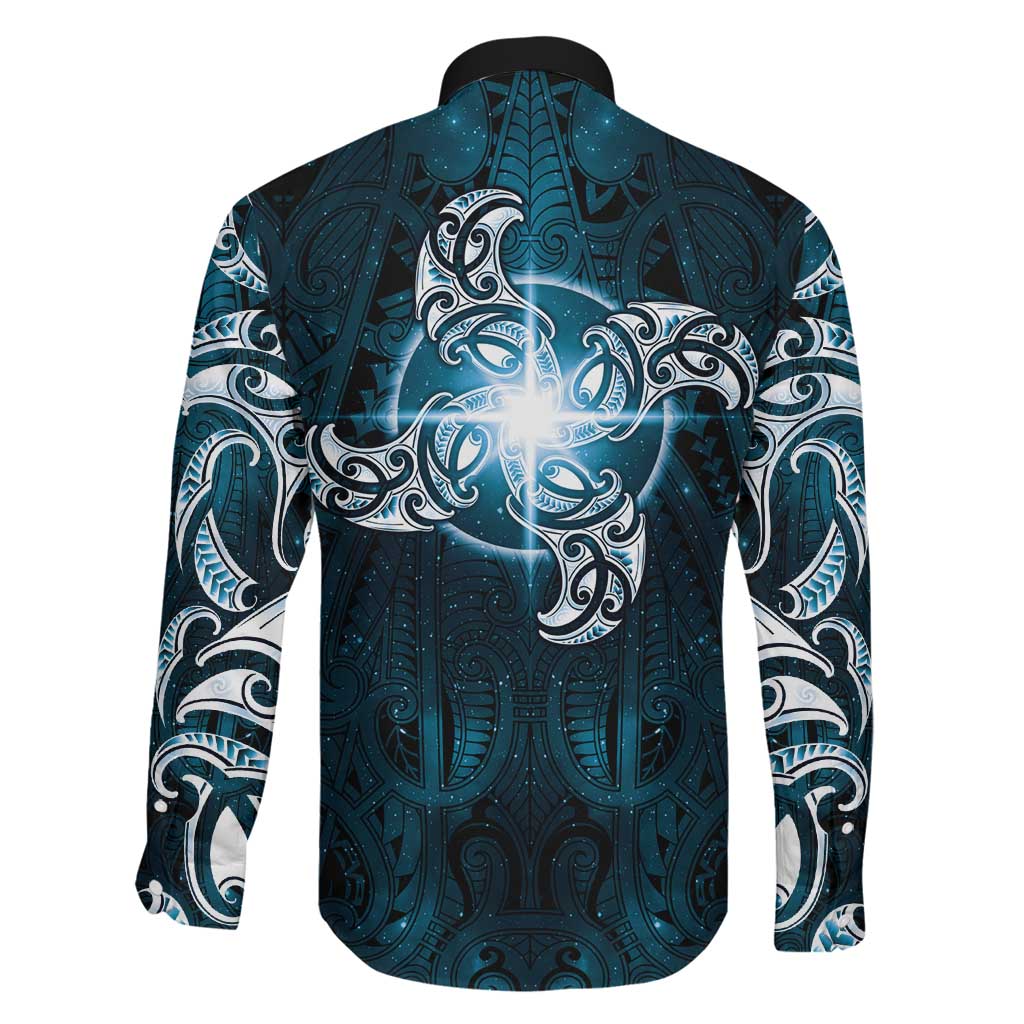 New Zealand Matariki Waita Family Matching Mermaid Dress and Hawaiian Shirt Maori Moko Dark Blue Galaxy