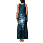 New Zealand Matariki Waita Family Matching Tank Maxi Dress and Hawaiian Shirt Maori Moko Dark Blue Galaxy
