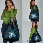 New Zealand Matariki Waita Grocery Bag Maori Moko Dark Blue Galaxy