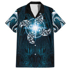 New Zealand Matariki Waita Hawaiian Shirt Maori Moko Dark Blue Galaxy