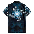 New Zealand Matariki Waita Hawaiian Shirt Maori Moko Dark Blue Galaxy