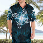 New Zealand Matariki Waita Hawaiian Shirt Maori Moko Dark Blue Galaxy