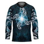 New Zealand Matariki Waita Hockey Jersey Maori Moko Dark Blue Galaxy