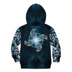New Zealand Matariki Waita Kid Hoodie Maori Moko Dark Blue Galaxy