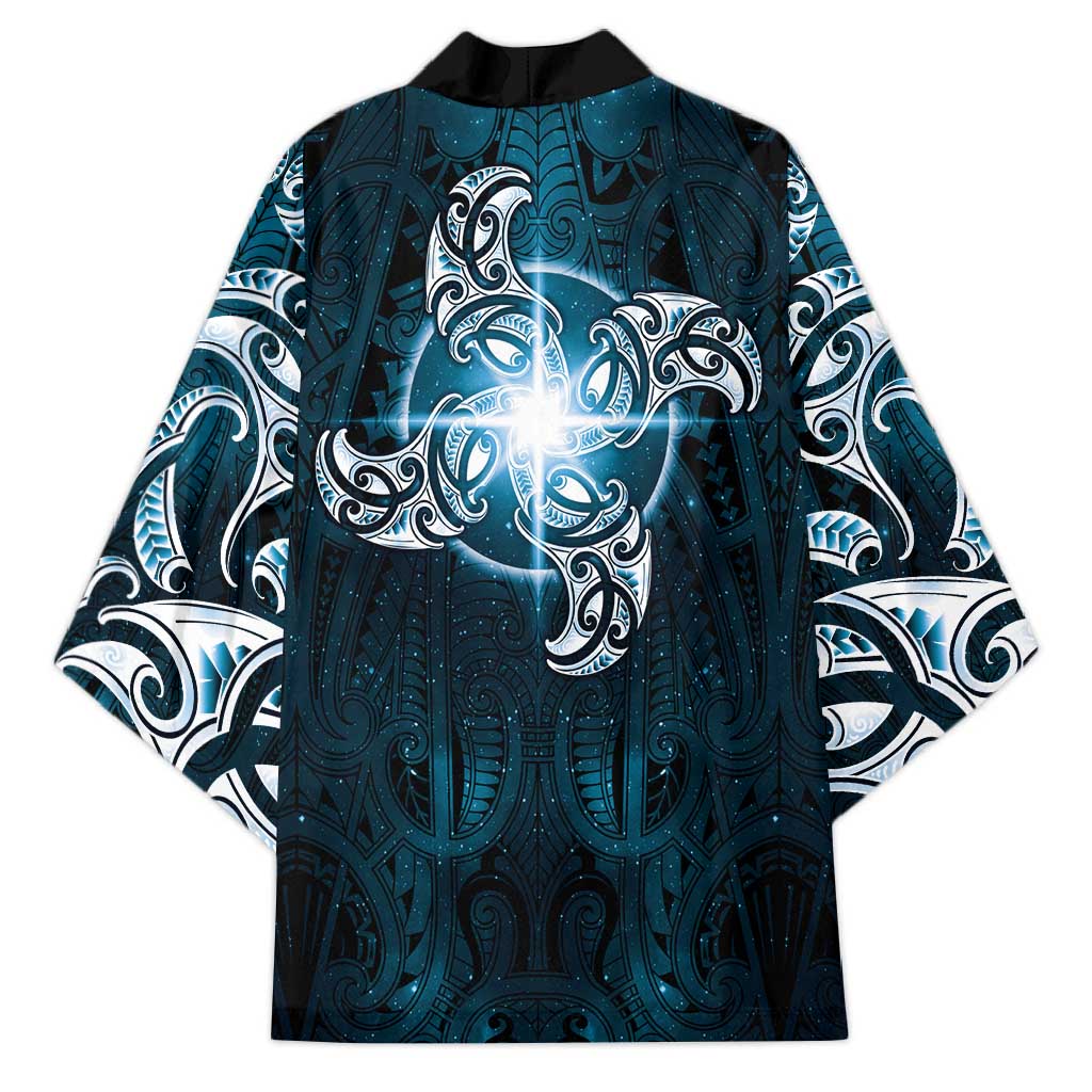 New Zealand Matariki Waita Kimono Maori Moko Dark Blue Galaxy