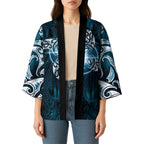 New Zealand Matariki Waita Kimono Maori Moko Dark Blue Galaxy