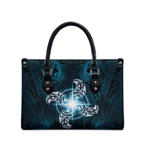 New Zealand Matariki Waita Leather Bag Maori Moko Dark Blue Galaxy