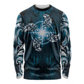 New Zealand Matariki Waita Long Sleeve Shirt Maori Moko Dark Blue Galaxy