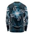 New Zealand Matariki Waita Long Sleeve Shirt Maori Moko Dark Blue Galaxy