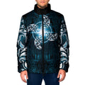 New Zealand Matariki Waita Padded Jacket Maori Moko Dark Blue Galaxy