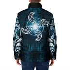New Zealand Matariki Waita Padded Jacket Maori Moko Dark Blue Galaxy