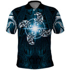 New Zealand Matariki Waita Polo Shirt Maori Moko Dark Blue Galaxy