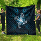 New Zealand Matariki Waita Quilt Maori Moko Dark Blue Galaxy