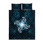New Zealand Matariki Waita Quilt Bed Set Maori Moko Dark Blue Galaxy