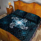 New Zealand Matariki Waita Quilt Bed Set Maori Moko Dark Blue Galaxy