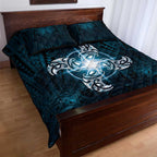 New Zealand Matariki Waita Quilt Bed Set Maori Moko Dark Blue Galaxy