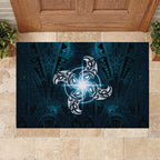 New Zealand Matariki Waita Rubber Doormat Maori Moko Dark Blue Galaxy