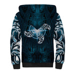 New Zealand Matariki Waita Sherpa Hoodie Maori Moko Dark Blue Galaxy