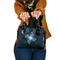 New Zealand Matariki Waita Shoulder Handbag Maori Moko Dark Blue Galaxy