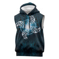 New Zealand Matariki Waita Sleeveless Hoodie Maori Moko Dark Blue Galaxy