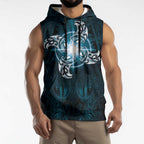 New Zealand Matariki Waita Sleeveless Hoodie Maori Moko Dark Blue Galaxy