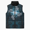 New Zealand Matariki Waita Sleeveless Puffer Jacket Maori Moko Dark Blue Galaxy