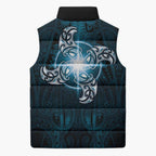 New Zealand Matariki Waita Sleeveless Puffer Jacket Maori Moko Dark Blue Galaxy