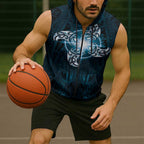New Zealand Matariki Waita Sleeveless Zip Hoodie Maori Moko Dark Blue Galaxy