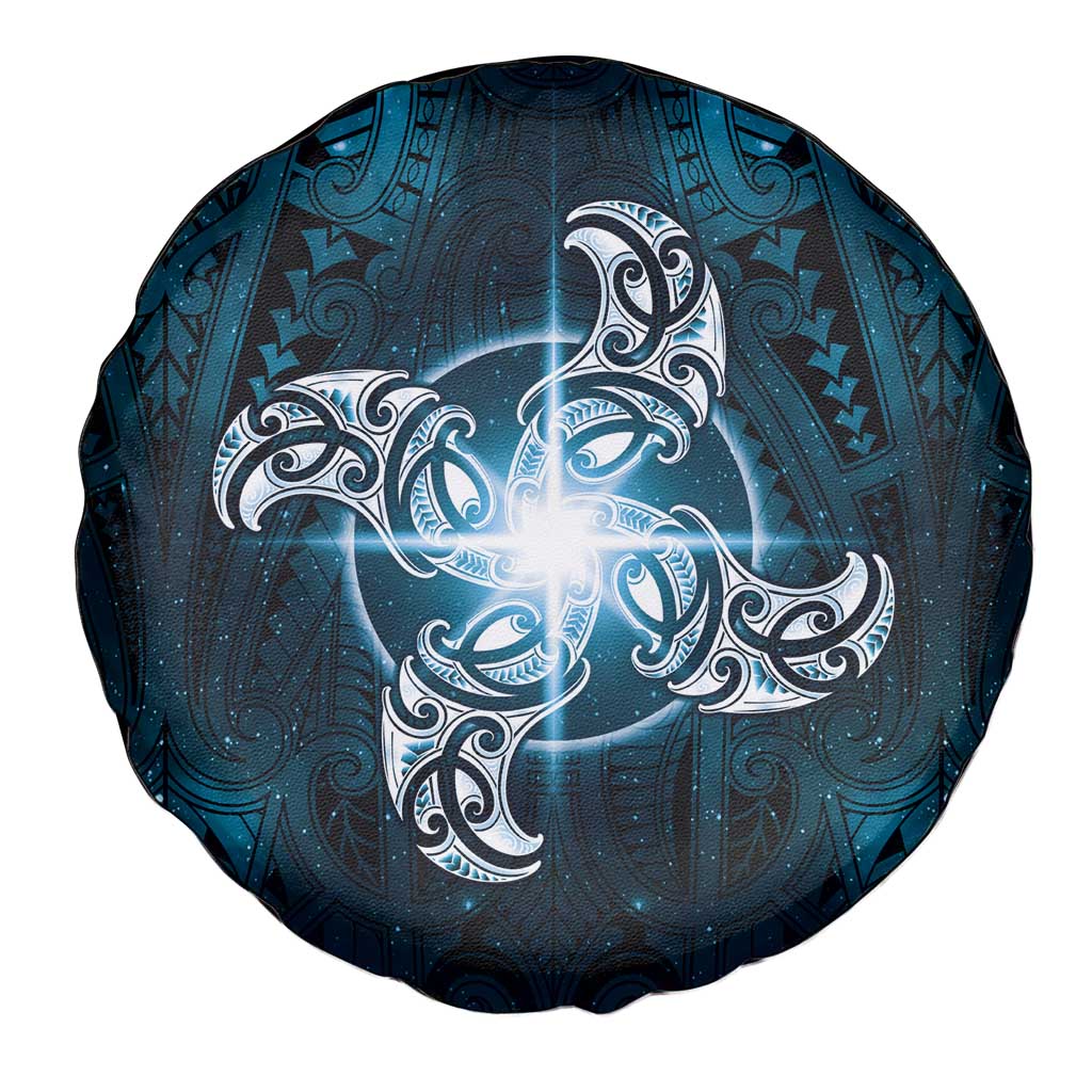 New Zealand Matariki Waita Spare Tire Cover Maori Moko Dark Blue Galaxy