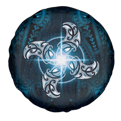 New Zealand Matariki Waita Spare Tire Cover Maori Moko Dark Blue Galaxy