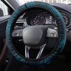 New Zealand Matariki Waita Steering Wheel Cover Maori Moko Dark Blue Galaxy