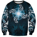 New Zealand Matariki Waita Sweatshirt Maori Moko Dark Blue Galaxy