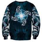 New Zealand Matariki Waita Sweatshirt Maori Moko Dark Blue Galaxy