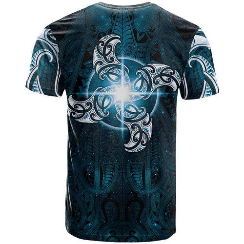 New Zealand Matariki Waita T Shirt Maori Moko Dark Blue Galaxy