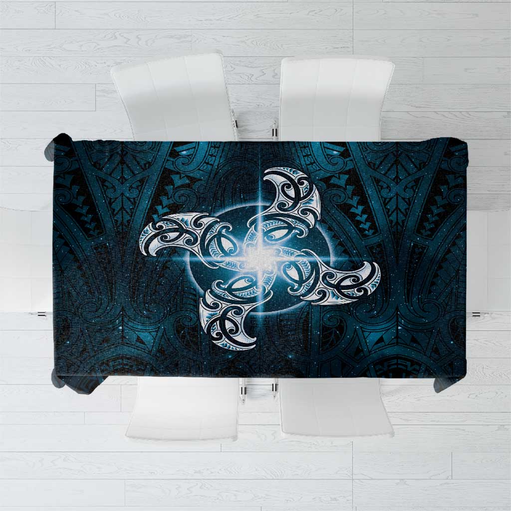 New Zealand Matariki Waita Tablecloth Maori Moko Dark Blue Galaxy