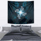New Zealand Matariki Waita Tapestry Maori Moko Dark Blue Galaxy