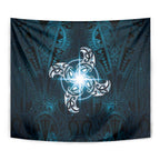 New Zealand Matariki Waita Tapestry Maori Moko Dark Blue Galaxy