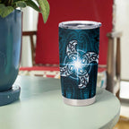 New Zealand Matariki Waita Tumbler Cup Maori Moko Dark Blue Galaxy