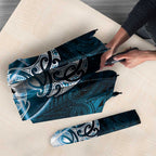New Zealand Matariki Waita Umbrella Maori Moko Dark Blue Galaxy